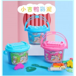 26-color Duckey Play Dough modeling clay + tools: medium round bucket with a colored lid